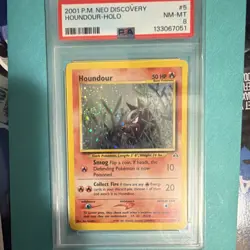 Pokemon Houndour 5/75 Neo Discovery Holo Rare Unlimited PSA 8 2001 English Card - Image 1