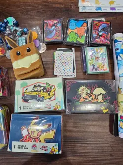 Pokemon Miscellaneous Accessories Lot - Playmats, Evee, Decks, Tins, Coins + - Image 3