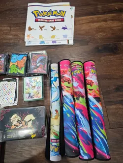 Pokemon Miscellaneous Accessories Lot - Playmats, Evee, Decks, Tins, Coins + - Image 4