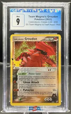Pokemon Team Magma's Groudon 9/95 Celebrations Classic Collection Holo EX CGC 9 - Image 1