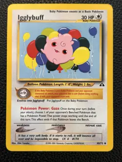 Igglybuff 40/75 Neo Discovery Pokemon Uncommon NM - Image 1