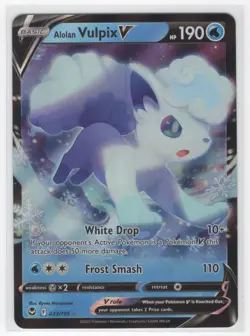 2022 Silver Tempest Ultra Rare Holo Alolan Vulpix V #33 - Image 1