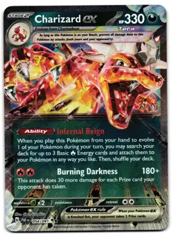 Charizard ex 054/091 - Paldean Fates Double Rare Pokemon TCG - M/LP Card - Image 1