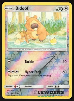 Bidoof - 171/236 - Reverse Holo Common - Unified Minds - Pokemon Card - Image 1
