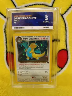 Pokemon Team Rocket Set 2000 Holo Dark Dragonite 5/82 Ace Graded 3 Good - Image 1