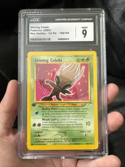 2002 Pokemon Neo Destiny #106 Shining Celebi 1st Edition CGC 9 MINT - Image 1