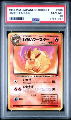 1997 POKEMON JPN ROCKET #136 DARK FLAREON PSA 10 - Image 1