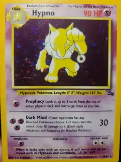 Pokemon TCG Hypno 8/62 Fossil V Holo Vintage 1999 WOTC HP - Image 1