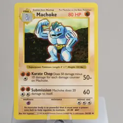 Pokemon TCG - Machoke 34/102 Base Set Uncommon Shadowless WOTC 1999 - NM - Image 2