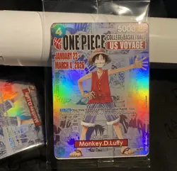 2x One Piece College Basketball US Voyage Luffy Card IN HAND - MINT - UNOPENED - Image 1