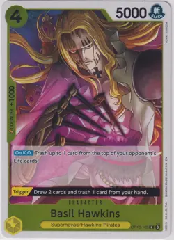 One Piece - Basil Hawkins - OP10-109 (Reprint Foil) - PRB-02 NM/M Condition - Image 1