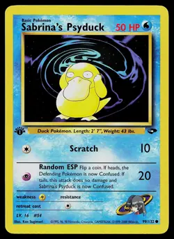Pokemon Card - Sabrina's Psyduck Gym Challenge 99/132 Common 1st Edition - Image 1