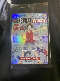 One Piece Monkey D. Luffy US College Basketball Promo Card RUTGERS 01/23 IN HAND - Image 3