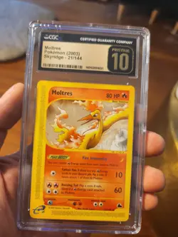 (POP 1) CGC 10 PRISTINE Moltres 21/144 Pokemon 2003 Skyridge E-Series Card - Image 2