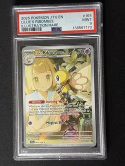 Pokemon TCG Lillie's Ribombee 164/159 Illustratin Rare Holo Card Psa 9 - Image 1