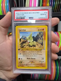 PSA 10 Larvitar #70 Neo Destiny 1st Edition Pokemon Tcg Card Gem Mint Non-Holo - Image 2