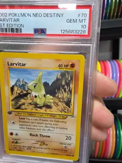 PSA 10 Larvitar #70 Neo Destiny 1st Edition Pokemon Tcg Card Gem Mint Non-Holo - Image 5