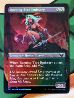 X 1 Burning-Tree Emissary NM 374 FOIL Borderless Double Masters 2022 MTG Magic - Image 1