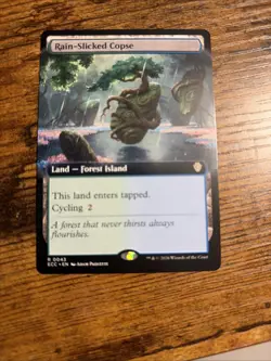 MTG Lorwyn Eclipsed Extended Art Rain-Slicked Copse - Image 1
