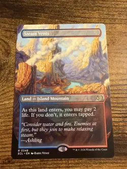 MTG Lorwyn Eclipsed Borderless Dual Side Shock Land Steam Vents - Image 1