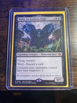 Magic The Gathering MTG Maha, Its Feathers Night Bloomburrow Regular Mythic - Image 1