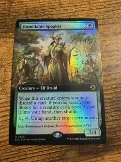 MTG Lorwyn Eclipsed Extended Art FOIL Formidable Speaker - Image 1