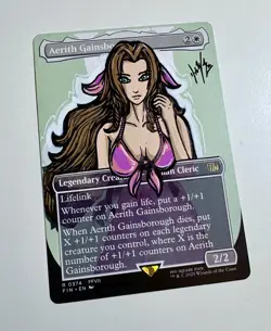 MTG Final Fantasy, Hand Painted Alter Custom, Aerith Gainsborough, Bikini. NM - Image 2
