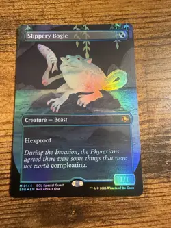 MTG Lorwyn Eclipsed Borderless Special Guest FOIL Slippery Bogle - Image 1