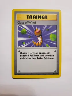 Gust of Wind SHADOWLESS Base Set Pokemon Card 93/102 WotC 1999 Vintage TCG DMG - Image 1