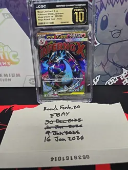 Pokemon Mega Charizard X Ex 223/193 M2a: Mega Dream Ex Holo MA CGC Pristine 10 - Image 1