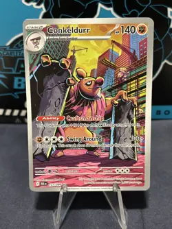 Conkeldurr 127/086 Sv: Black Bolt Illustration Rare Holo Pokemon TCG PACK FRESH - Image 1