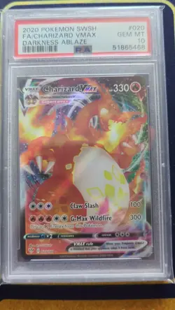 2020 Pokemon SWSH FA/Charizard VMAX Darkness Ablaze #020 PSA 10 - Image 2