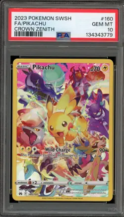 Pokemon Pikachu Crown Zenith Secret Rare Full Art #160 PSA 10 Gem Mint - Image 1