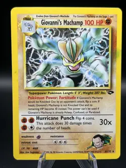 Giovanni's Machamp 6/132 Gym Challenge Holo Pokemon TCG - Image 1