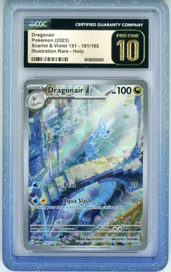 CGC Pristine Pokemon TCG Dragonair 181/165 Sv: Scarlet & Violet 151 Holo IR 2023 - Image 1