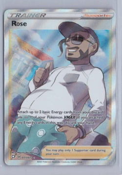 2021 Pokemon Shining Fates SHF Rose Trainer 071/072 Full Art Ultra Rare Holo - Image 1