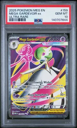 Pokemon 2025 MEG EN Mega Gardevoir Ex Ultra Rare 159/132 PSA GEM MT 10 - Image 1