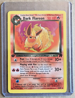 Pokemon Team Rocket 1st Ed Dark Flareon 35/82 Uncommon NMM Unplayed WOTC 2000 - Image 2