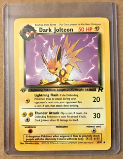 Pokemon Team Rocket 1st Ed Dark Jolteon 38/82 Uncommon NMM Unplayed WOTC 2000 - Image 2