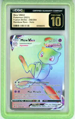 CGC Pristine 10 Pokemon TCG Mew VMAX (Secret) 268/264 Swsh08: Fusion Strike Holo - Image 1