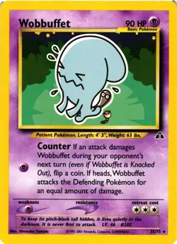 Pokemon TCG Wobbuffet 35/75 Neo Discovery Unlimited VLP - Image 1