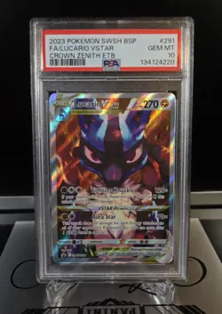 Pokemon: Lucario Vstar (Alt Art) Promo, Crown Zenith, PSA 10!!! - Image 1