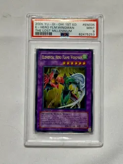 Yu-Gi-Oh Elemental Hero Flame Wingman TLM Ultra 1st Edition PSA 9 - Image 1