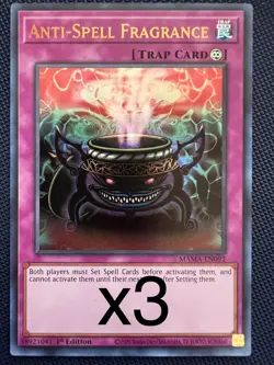 3X Yugioh Anti-Spell Fragrance MAMA-EN092 Ultra Rare 1st Edition NM - Image 1