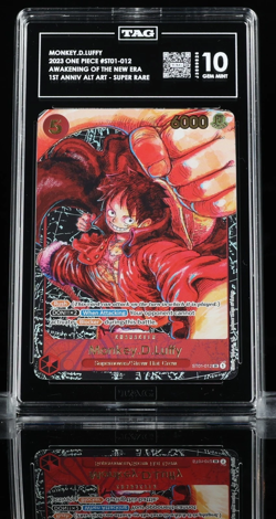 2023 ONE PIECE ENGLISH MONKEY D. LUFFY 1ST ANNIVERSARY ST01-012 TAG 10 GEM MINT - Image 1
