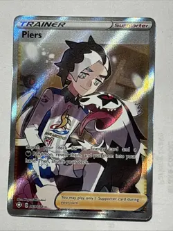 Pokemon TCG Piers Full Art Trainer Ultra Rare Holo Card 069/072 Shining Fates - Image 1