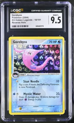 CGC 9.5 MINT+ Gorebyss 2004 EX Hidden Legends 18/101 Reverse Holo Pokemon Card - Image 1