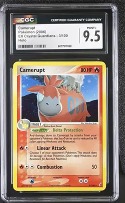CGC 9.5 MINT+ Camerupt 2006 EX Crystal Guardians 3/100 Holo Pokemon Card - Image 1