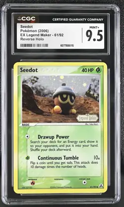 CGC 9.5 MINT+ Seedot EX Legend Maker 61/92 Reverse Holo Stamped Pokemon Card - Image 1