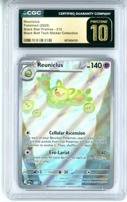 CGC Pristine 10 Pokemon TCG Reuniclus 212 Sv: Scarlet & Violet Promo Cards Holo - Image 1